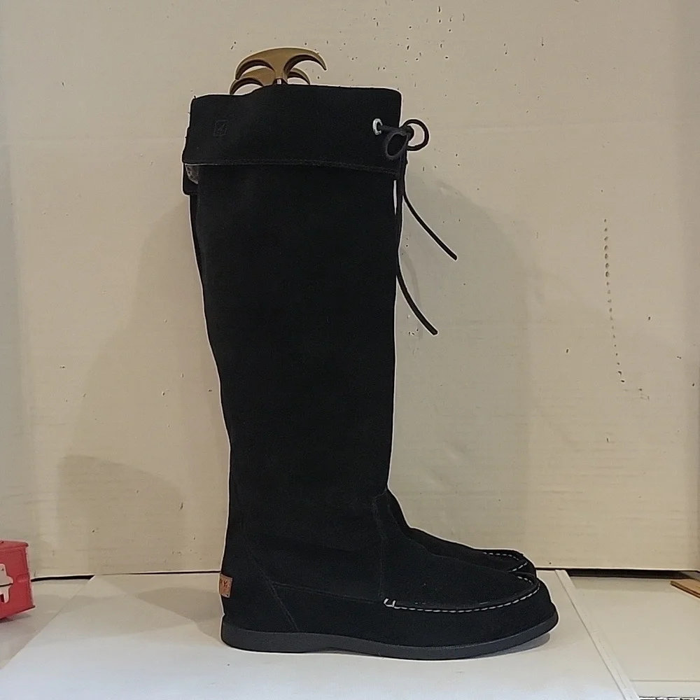 SPERRY‎ BLACK SUEDE KNEE BOOTS (sz 7.5)